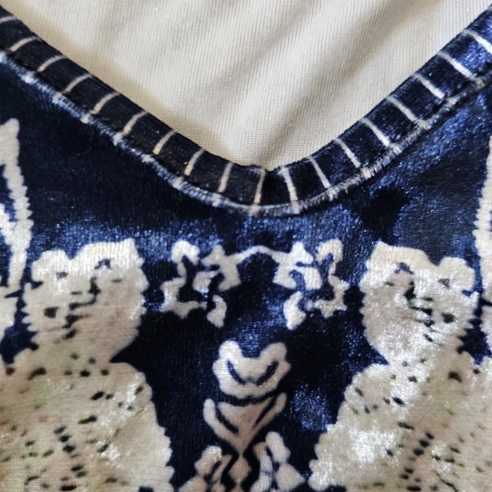 Dark Blue Velvet Dress XL No Brand - Picture 3 of 4